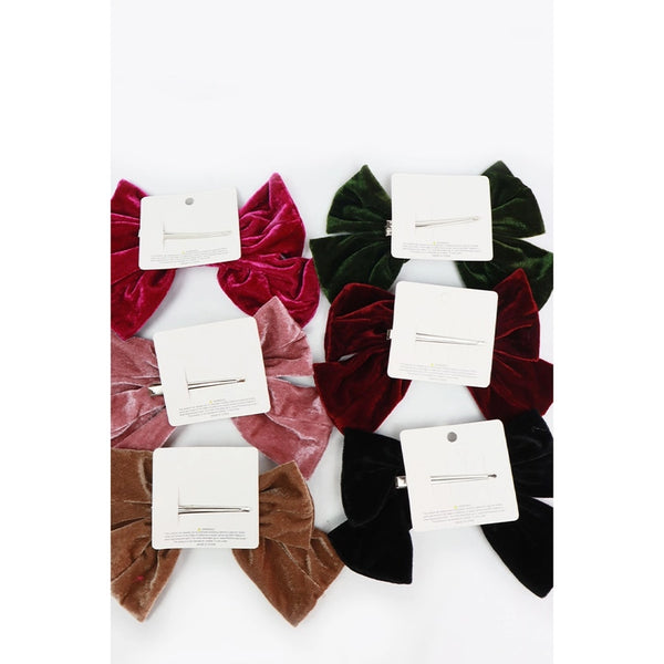 Velvet Bow Clips