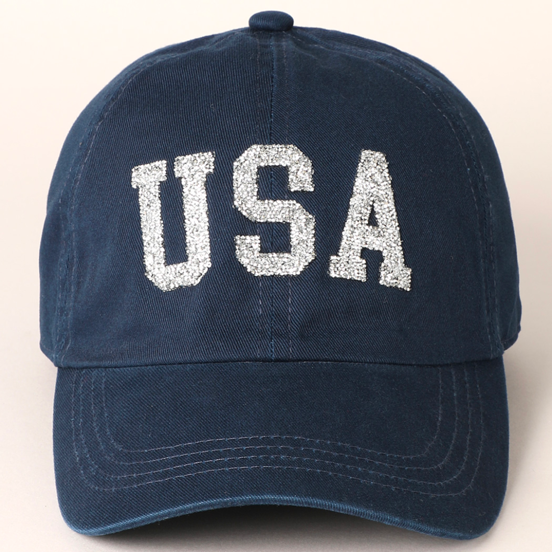 USA Rhinestone Baseball Cap