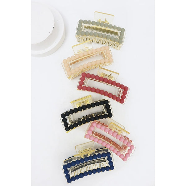 Beaded Rectangle Claw Clip