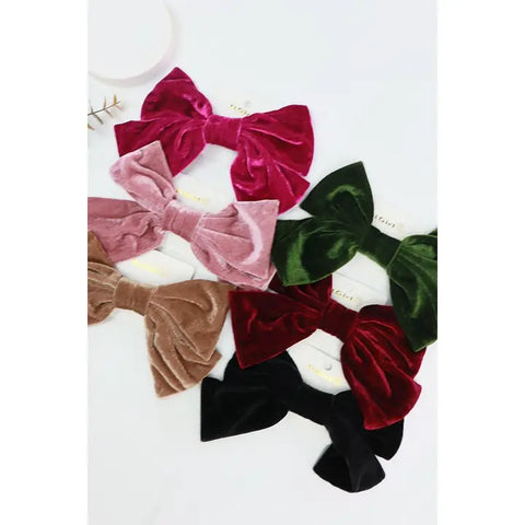 Velvet Bow Clips